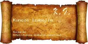 Kuncze Izabella névjegykártya